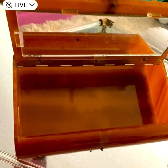 Vintage Butterscotch Bakelite Clutch Purse Signed Florida Handbags - Picture 2 of 3